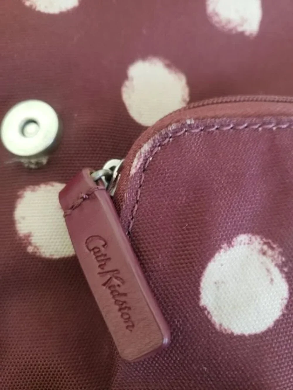 Cath Kidston Smudge Spot Duffle/Rucksack Backpack in a Burgundy/Plum Color